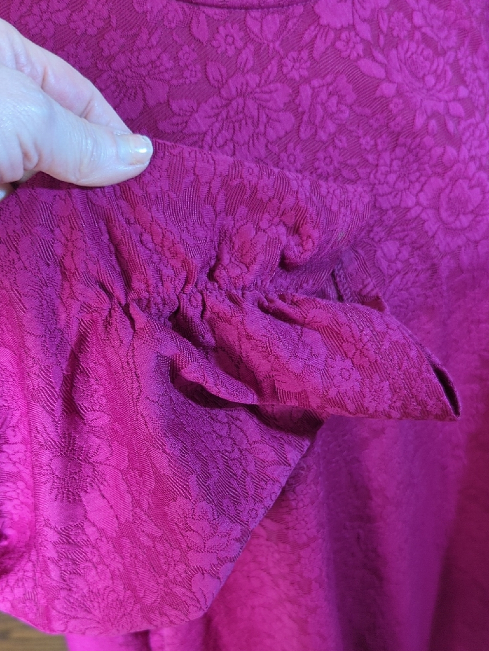 Susan Graver jacquard Textured Berry Mock Neck Plus Size Feminine Tunic Sz 3X - Picture 6 of 9